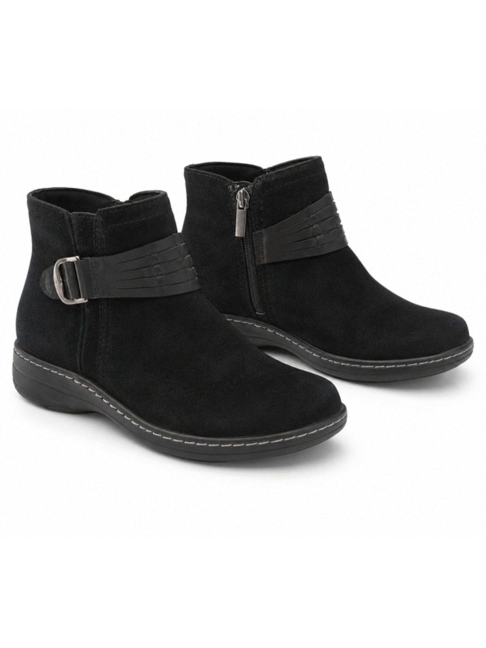 Earth ETSYNAL Women’s Size 10 Black Suede Leather Ankle Boots NWOB